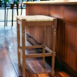 29 Inch Natural and Brown Backless Bar Stool with Footrest 7 29 Inch Natural and Brown Backless Bar Stool with Footrest