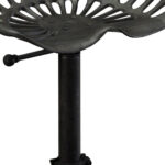 23 Inch Black Adjustable Height Backless Bar Stool With Footrest
