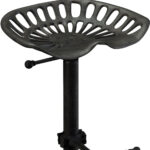23 Inch Black Adjustable Height Backless Bar Stool With Footrest