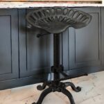 23 Inch Black Adjustable Height Backless Bar Stool With Footrest