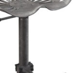 23 Inch Gray Adjustable Height Backless Industrial Bar Stool With Footrest