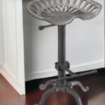 23 Inch Gray Adjustable Height Backless Industrial Bar Stool With Footrest