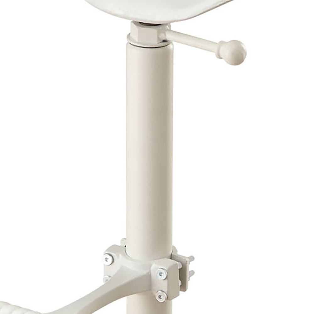 23 Inch White Adjustable Height Backless Bar Stool With Footrest 3 23 Inch White Adjustable Height Backless Bar Stool With Footrest - Image 3