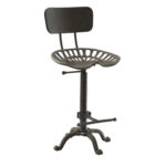 Adjustable Gray Iron Low Back Bar Stool with Footrest 6 Adjustable Gray Iron Low Back Bar Stool with Footrest