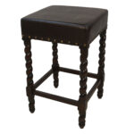 24 Inch Black and Espresso Backless Faux Leather Bar Stool 7 24 Inch Black and Espresso Backless Faux Leather Bar Stool