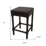 24 Inch Black and Espresso Backless Faux Leather Bar Stool 12 24 Inch Black and Espresso Backless Faux Leather Bar Stool