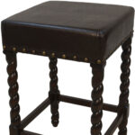 24 Inch Black and Espresso Backless Faux Leather Bar Stool 11 24 Inch Black and Espresso Backless Faux Leather Bar Stool