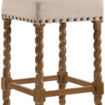 24 Inch Cream and Natural Backless Counter Height Bar Stool 9 24 Inch Cream and Natural Backless Counter Height Bar Stool