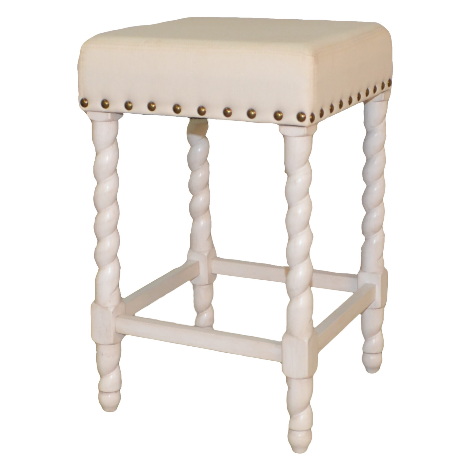24 Inch Cream and White Backless Counter Height Bar Stool 1 24 Inch Cream and White Backless Counter Height Bar Stool