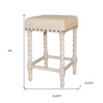 24 Inch Cream and White Backless Counter Height Bar Stool 10 24 Inch Cream and White Backless Counter Height Bar Stool