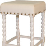 24 Inch Cream and White Backless Counter Height Bar Stool 9 24 Inch Cream and White Backless Counter Height Bar Stool
