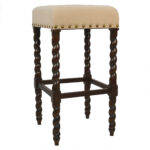 30 Inch Cream and Espresso Backless Bar Stool With Footrest 6 30 Inch Cream and Espresso Backless Bar Stool With Footrest