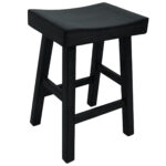 25-Inch Solid Wood Backless Counter Height Bar Stool, Black 7 25-Inch Solid Wood Backless Counter Height Bar Stool, Black
