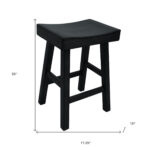 25-Inch Solid Wood Backless Counter Height Bar Stool, Black 10 25-Inch Solid Wood Backless Counter Height Bar Stool, Black