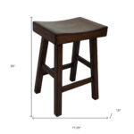 25 Inch Espresso Backless Counter Height Bar Stool With Footrest