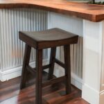 25 Inch Espresso Backless Counter Height Bar Stool With Footrest