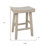 25-Inch Solid Wood Backless Counter Height Modern Bar Stool