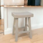 25-Inch Solid Wood Backless Counter Height Modern Bar Stool