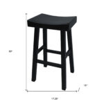 30-Inch Solid Wood Backless Modern Bar Stool Black