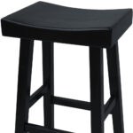 30-Inch Solid Wood Backless Modern Bar Stool Black