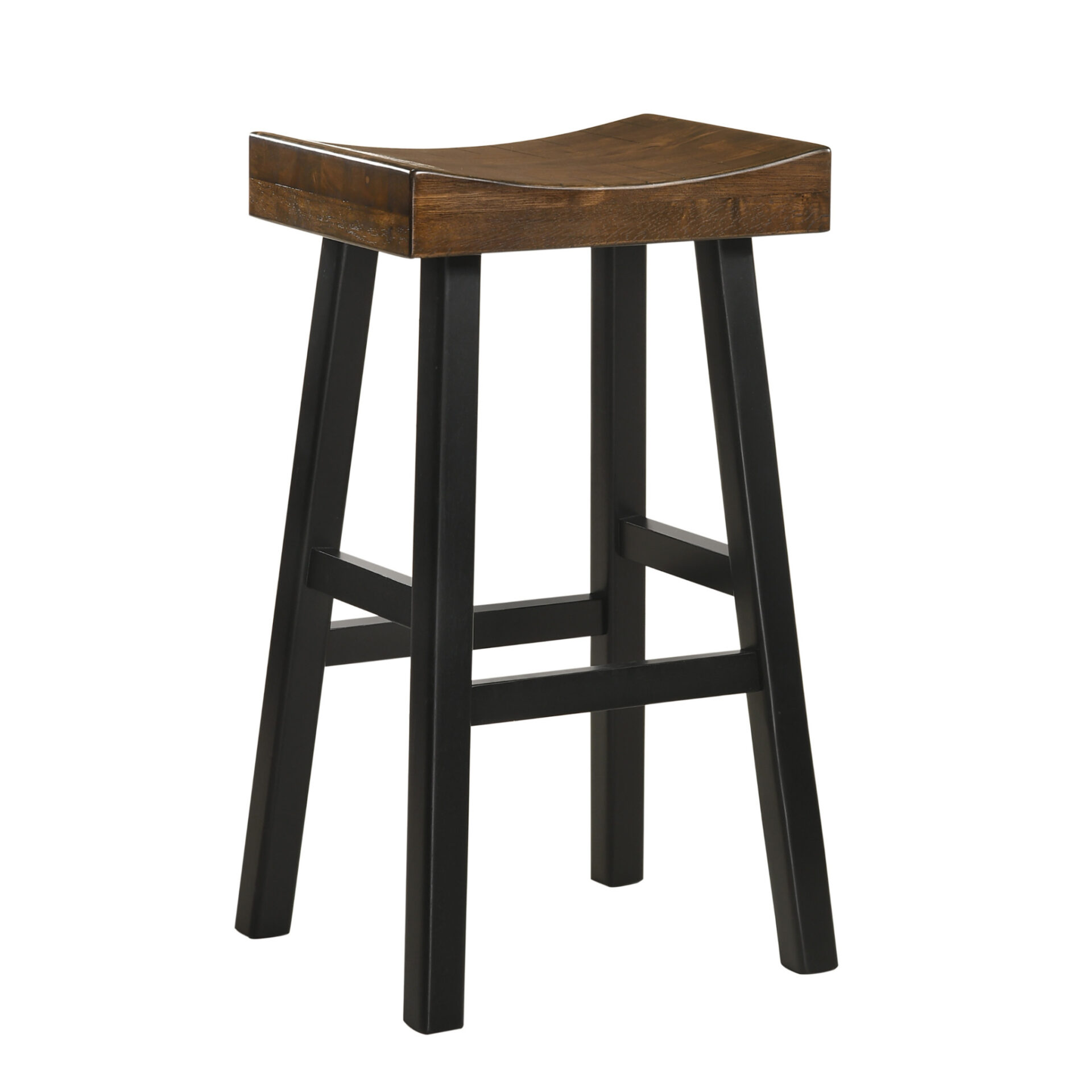 30 Inch Brown and Black Backless Bar Stool with Footrest 2 30 Inch Brown and Black Backless Bar Stool with Footrest - Image 2