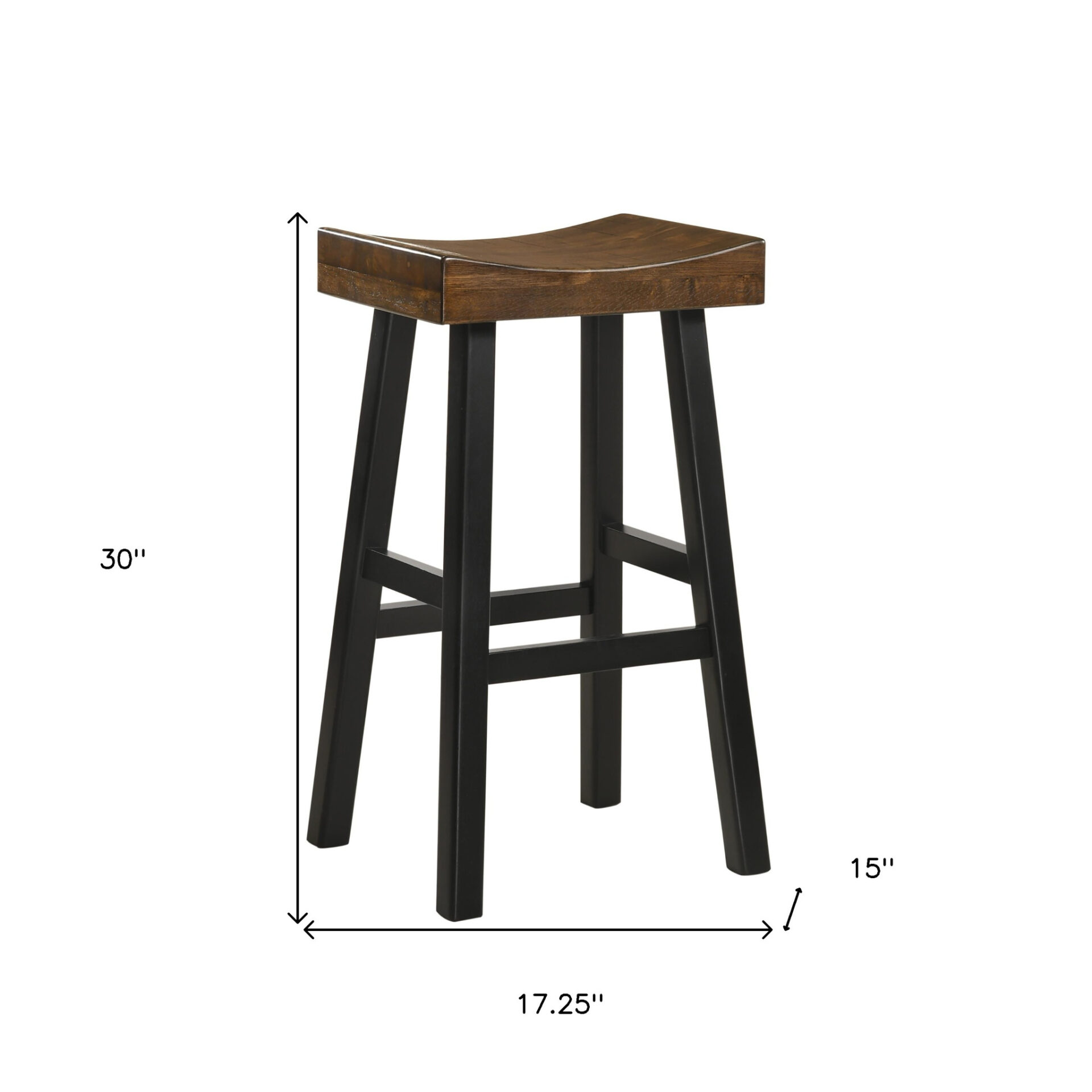 30 Inch Brown and Black Backless Bar Stool with Footrest 5 30 Inch Brown and Black Backless Bar Stool with Footrest - Image 5