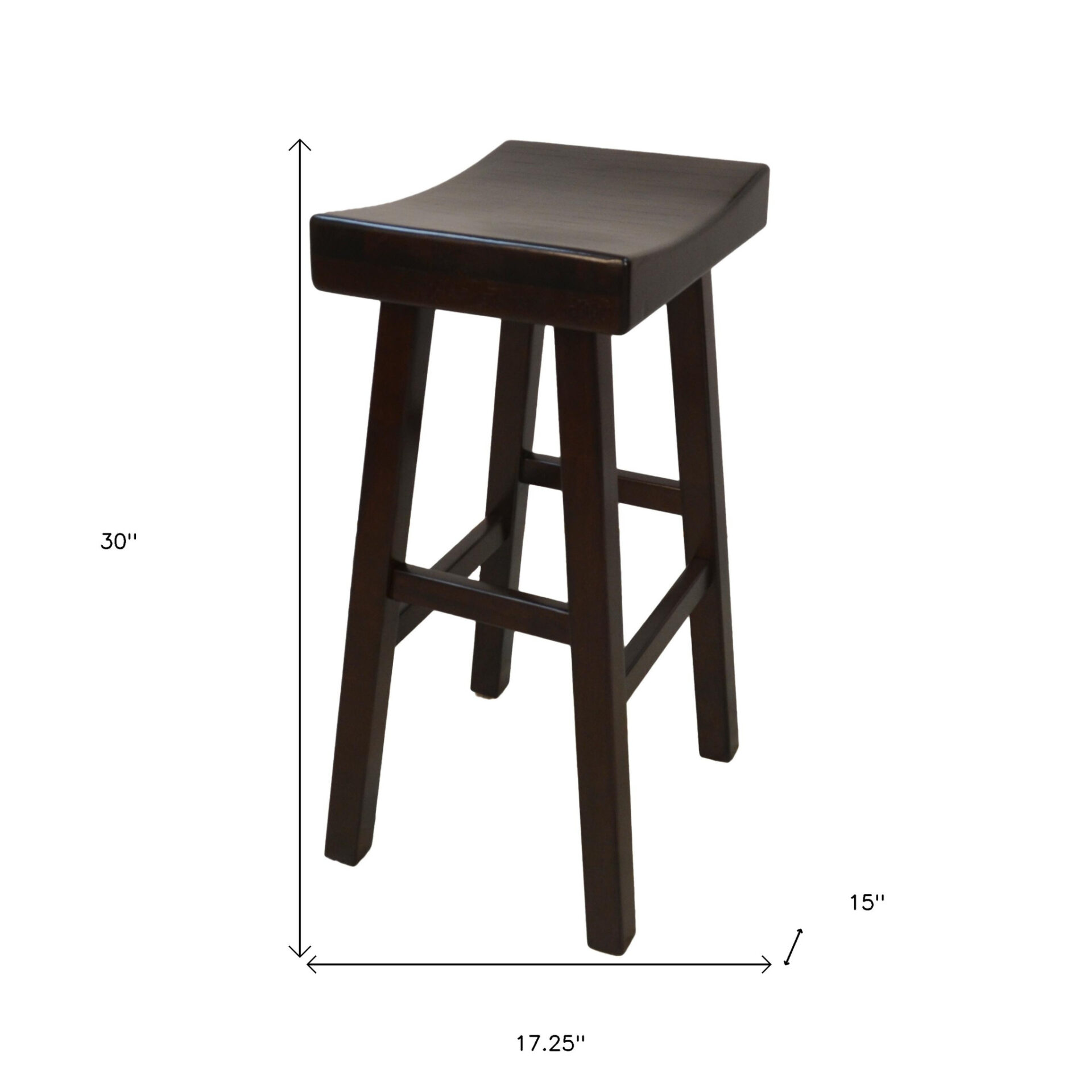 30 Inch Espresso Backless Bar Stool with Footrest 5 30 Inch Espresso Backless Bar Stool with Footrest - Image 5