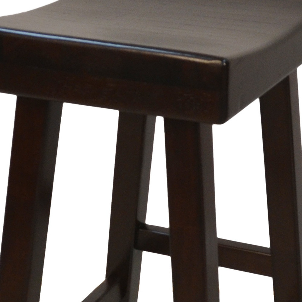 30 Inch Espresso Backless Bar Stool with Footrest 3 30 Inch Espresso Backless Bar Stool with Footrest - Image 3