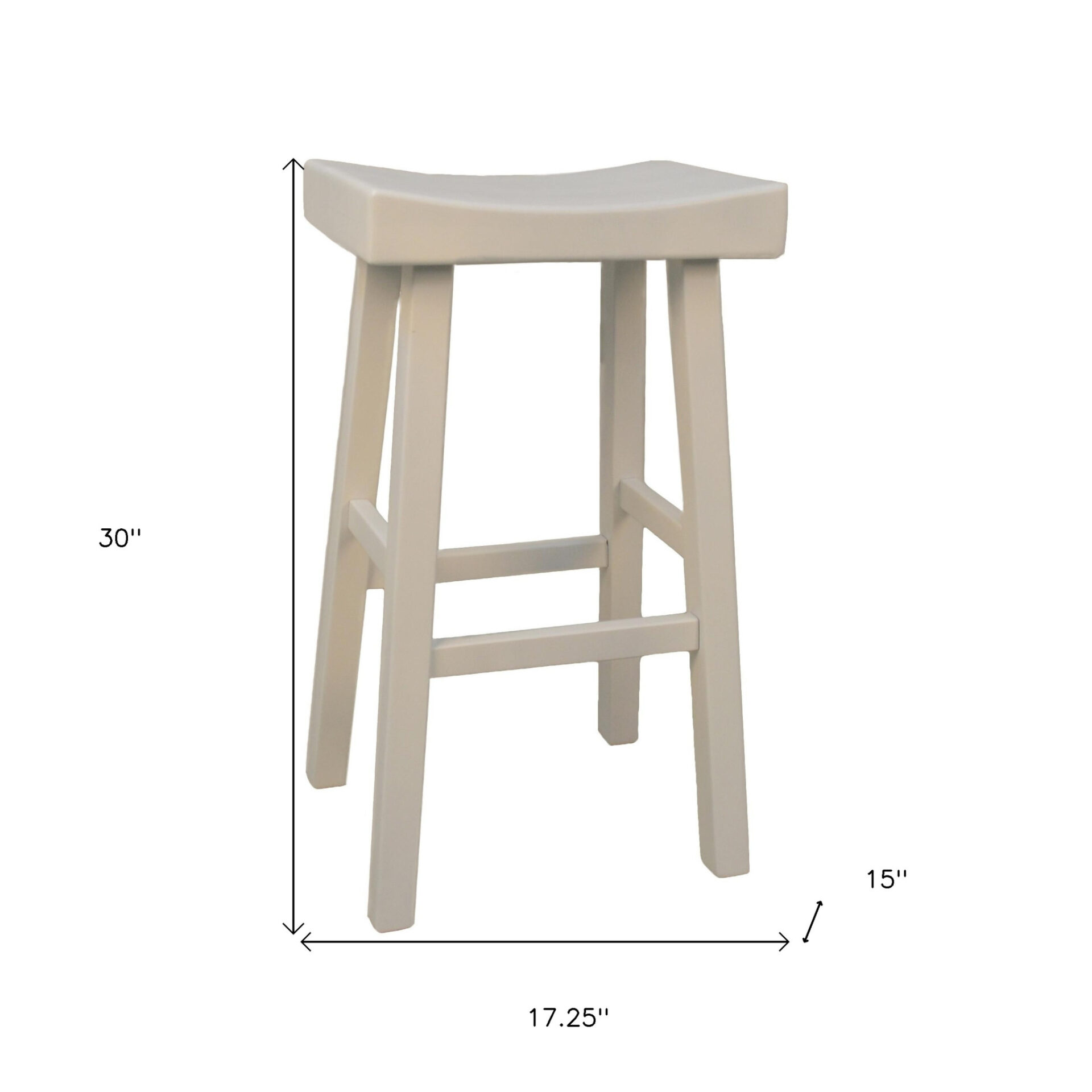 30 Inch White Backless Solid Wood Bar Stool 4 30 Inch White Backless Solid Wood Bar Stool - Image 4