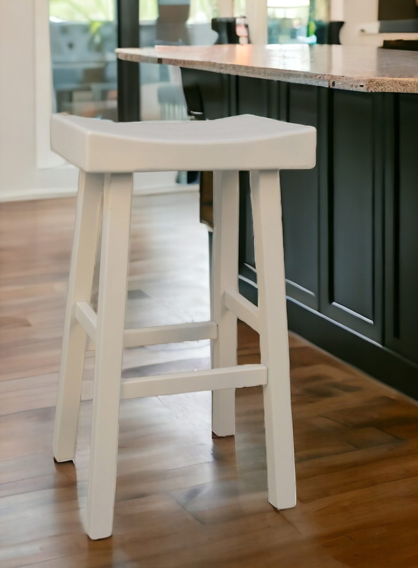 30 Inch White Backless Solid Wood Bar Stool 1 30 Inch White Backless Solid Wood Bar Stool