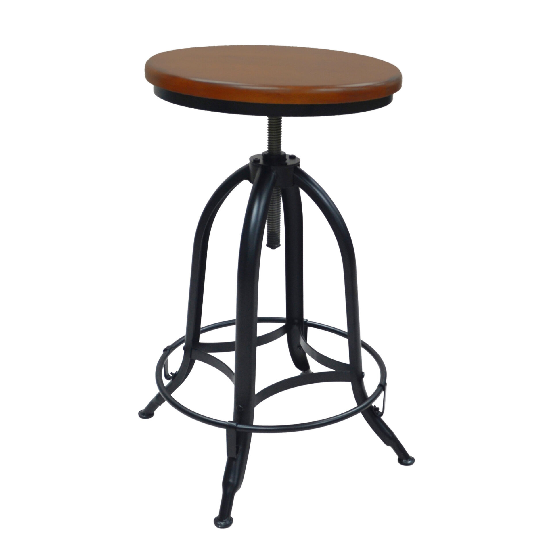 30 Inch Chestnut and Black Industrial Adjustable Swivel Bar Stool 1 30 Inch Chestnut and Black Industrial Adjustable Swivel Bar Stool