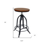 30 Inch Chestnut and Black Industrial Adjustable Swivel Bar Stool 10 30 Inch Chestnut and Black Industrial Adjustable Swivel Bar Stool