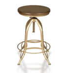 30 Inch Brown and Gold Adjustable Swivel Backless Bar Stool 6 30 Inch Brown and Gold Adjustable Swivel Backless Bar Stool