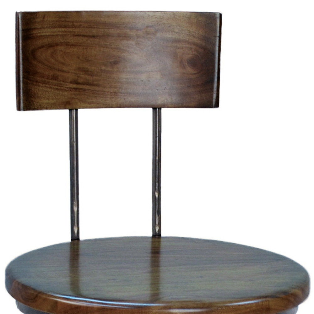 41 Inch Chestnut Black Adjustable Swivel Low Back Bar Stool 4 41 Inch Chestnut Black Adjustable Swivel Low Back Bar Stool - Image 4