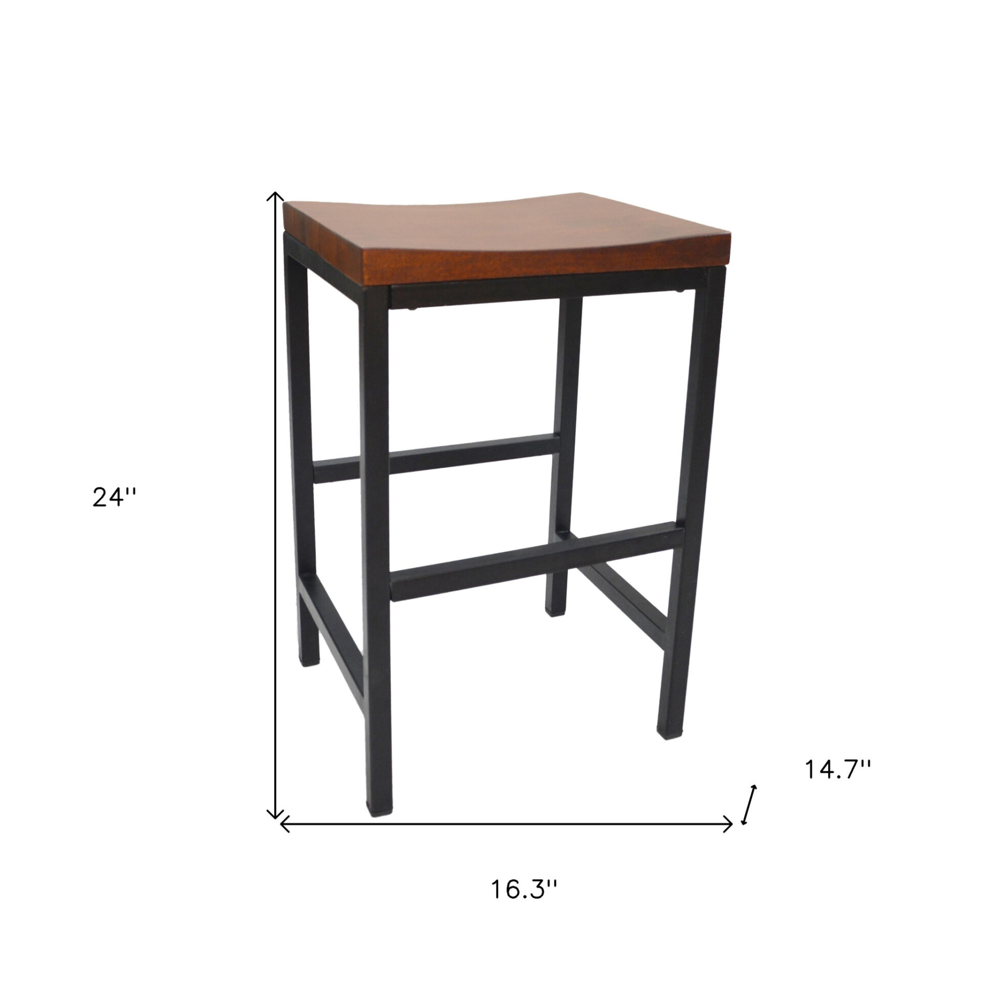 24 Inch Chestnut Steel Backless Counter Height Bar Stool 5 24 Inch Chestnut Steel Backless Counter Height Bar Stool - Image 5