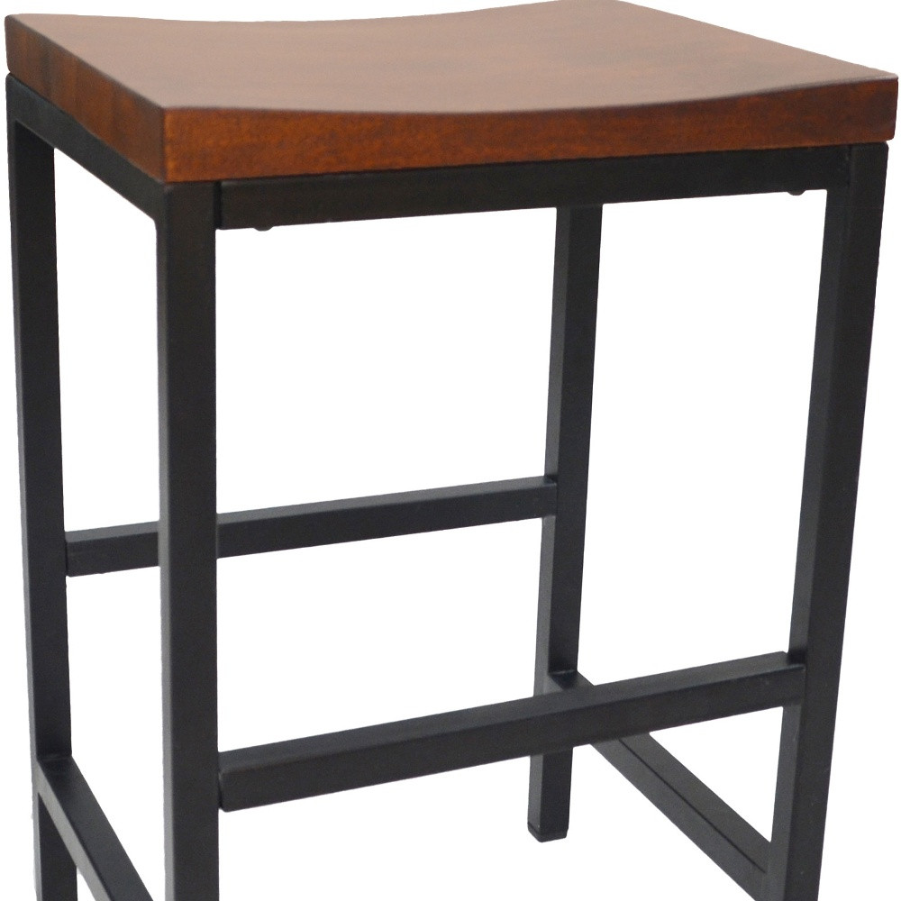 24 Inch Chestnut Steel Backless Counter Height Bar Stool 4 24 Inch Chestnut Steel Backless Counter Height Bar Stool - Image 4