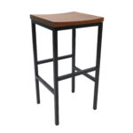 30 Inch Chestnut Swivel Backless Bar Height Stool With Footrest