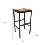 30 Inch Chestnut Swivel Backless Bar Height Stool With Footrest