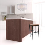 30 Inch Chestnut Swivel Backless Bar Height Stool With Footrest