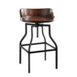 29 Inch Chestnut and Black Adjustable Swivel Backless Bar Stool 6 29 Inch Chestnut and Black Adjustable Swivel Backless Bar Stool