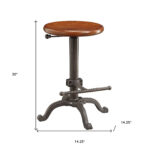 30 Inch Chestnut Gray Adjustable Swivel Backless Bar Stool 10 30 Inch Chestnut Gray Adjustable Swivel Backless Bar Stool