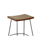 Contemporary 25 Inch Chestnut and Black Steel Backless Bar Stools (Set of 2)