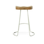 25 Inch Natural and White Steel Backless Counter Height Bar Stools (Set of 2)