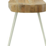 25 Inch Natural and White Steel Backless Counter Height Bar Stools (Set of 2)