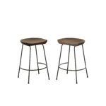 25 Inch Chestnut and Black Backless Bar Stools (Set of 2)