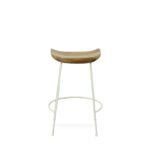 25 Inch Natural and White Steel Backless Bar Stools (Set of 2)