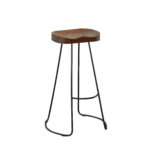 31 Inch Chestnut Steel Backless Bar Stools with Footrest (Set of 2)