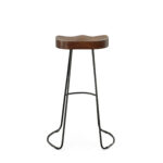 31 Inch Chestnut Steel Backless Bar Stools with Footrest (Set of 2)