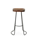 31 Inch Chestnut Steel Backless Bar Stools with Footrest (Set of 2)