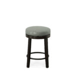 24 Inch Gray and Espresso Swivel Bar Stools Set of 2